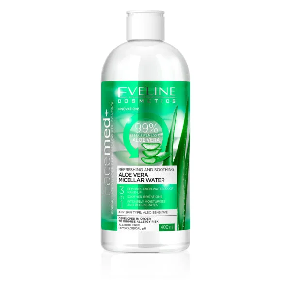 FaceMed-Micellar-Water-99-Aloe-Vera میسلار واتر آلوئه ورا اولاین حجم 400 میل - Image 1